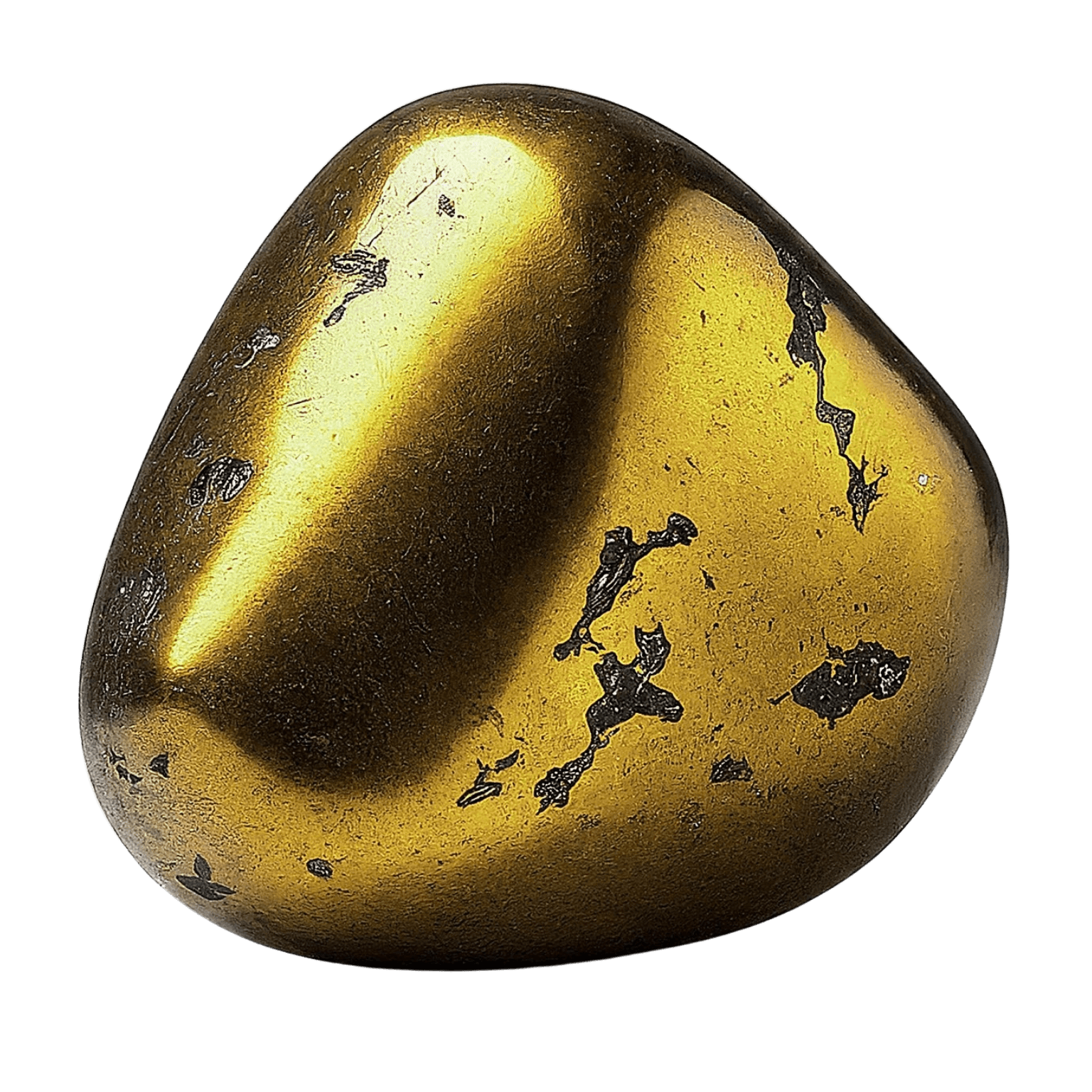 Chalcopyrite tumbled stone