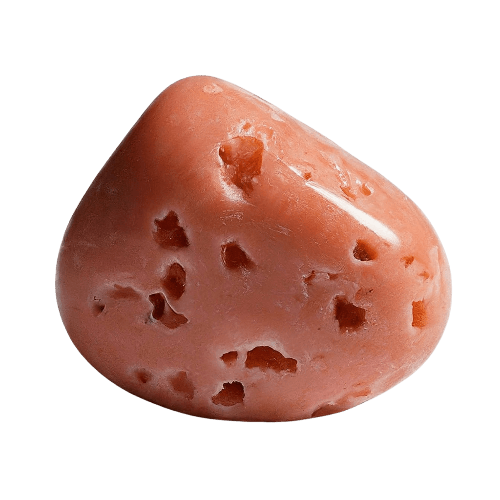 Coral tumbled stone