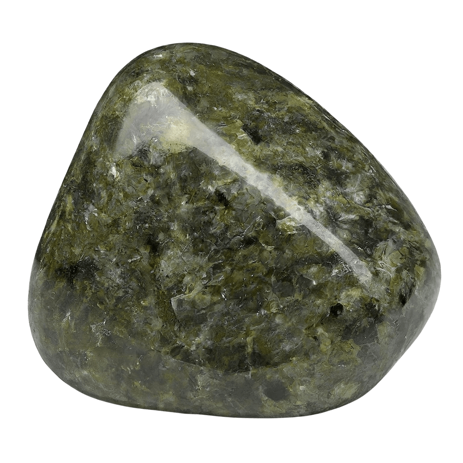 Epidote tumbled stone