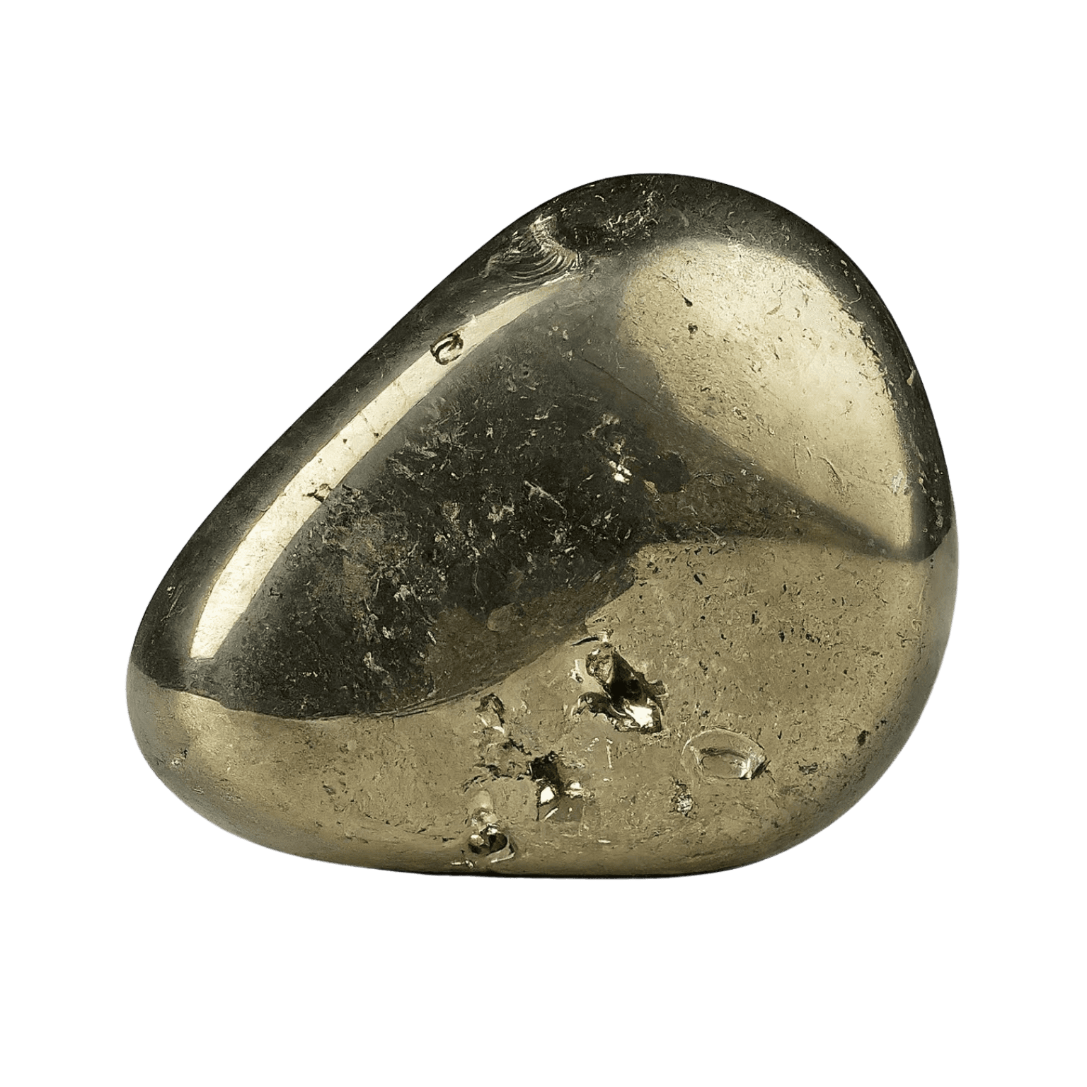 Pyrite tumbled stone