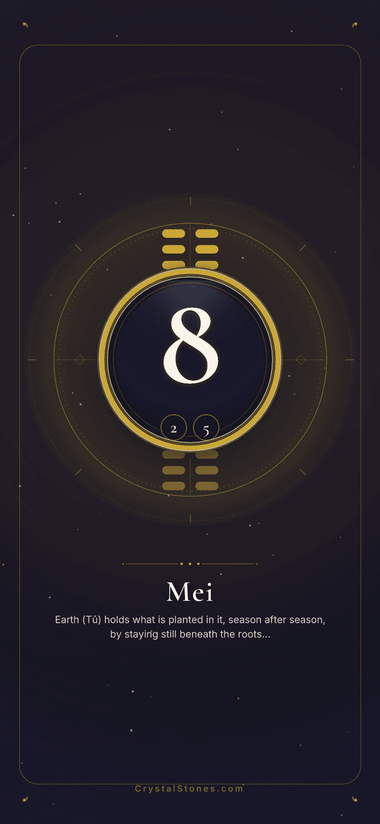 Relationships Lucky Wallpaper example shown on a phone lock screen, the Earth 土 element, with the clock sitting clear of the medallion