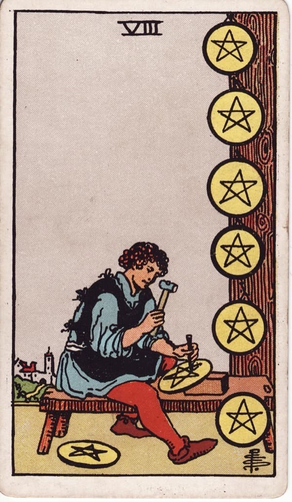 Eight of Pentacles reversed