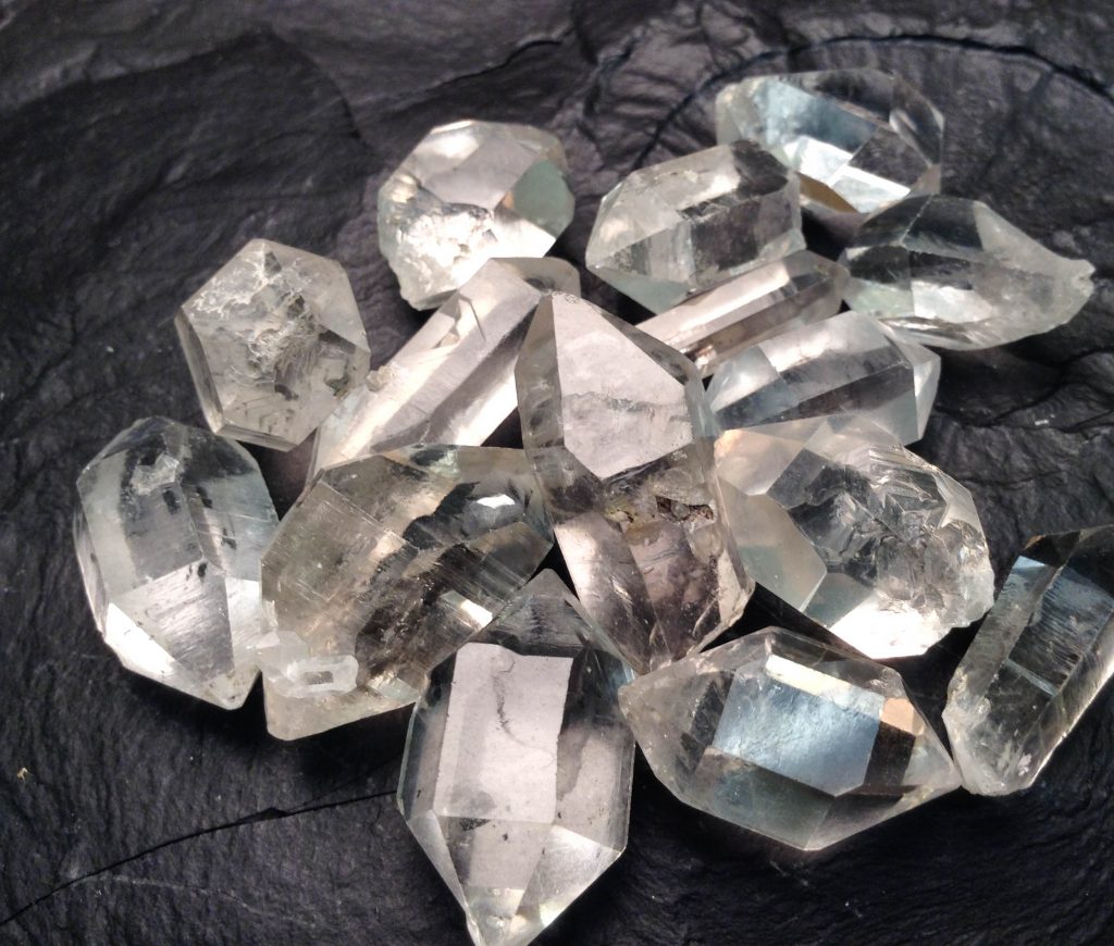 Blue Apatite + Herkimer Diamond